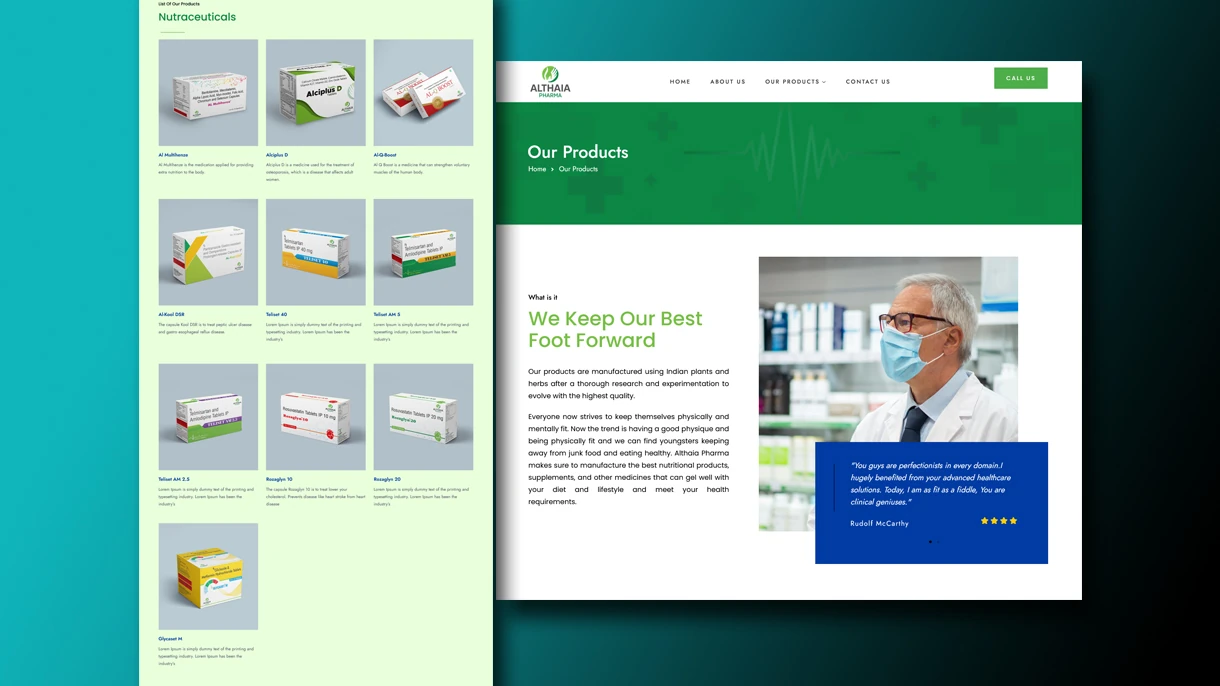 Althaia Pharma - Product Page